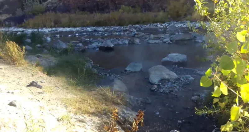The riverside pools at Snively Hot Springs beside the Owyhee River